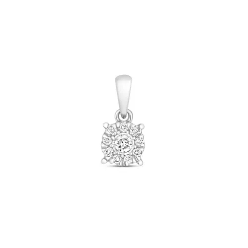 0.06ct Brilliant Illusion Diamond Pendant - 9ct White Gold